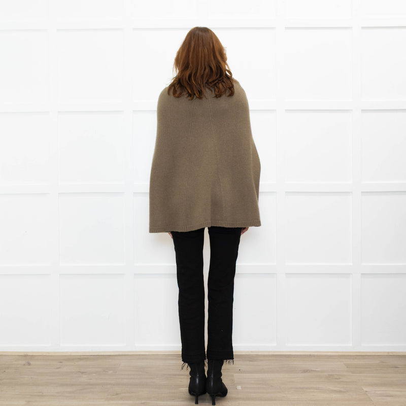 Joseph Olive Green Cashmere High Neck Cape