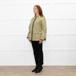Sandro Olive Green Quilted Oversized Jacket