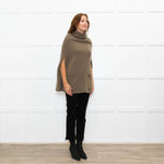 Joseph Olive Green Cashmere High Neck Cape