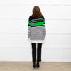 Ermanno Scervino Cream Black Green Striped Cashmere Blend Sweater