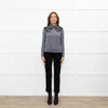 Sandro Grey Black Lace Detail Fine Sweater