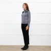 Sandro Grey Black Lace Detail Fine Sweater