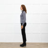 Sandro Grey Black Lace Detail Fine Sweater