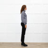 Sandro Grey Black Lace Detail Fine Sweater