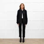 Joseph Black Cotton Fabric Trim Edge To Edge Cardigan