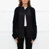 Joseph Black Cotton Fabric Trim Edge To Edge Cardigan