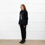 Joseph Black Cotton Fabric Trim Edge To Edge Cardigan