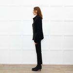Joseph Black Cotton Fabric Trim Edge To Edge Cardigan