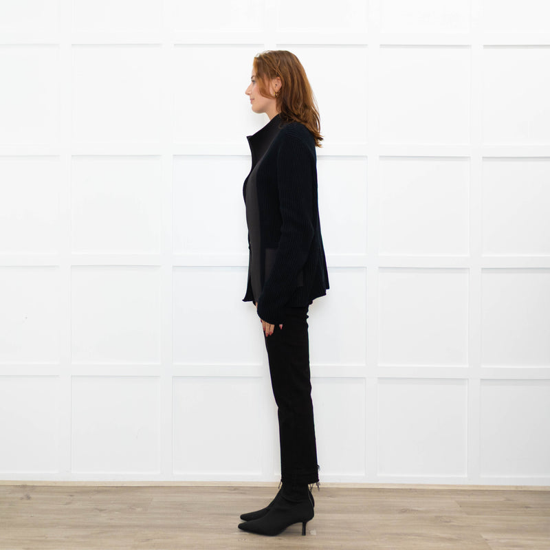 Joseph Black Cotton Fabric Trim Edge To Edge Cardigan