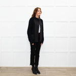 Joseph Black Cotton Fabric Trim Edge To Edge Cardigan