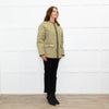 Sandro Olive Green Quilted Oversized Jacket