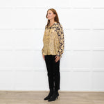 Mes Demoiselles Gold and Black Floral Blouse