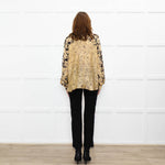 Mes Demoiselles Gold and Black Floral Blouse