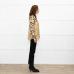 Mes Demoiselles Gold and Black Floral Blouse
