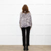 Project AJ 117 Cream Black Animal Print Ruffle Trim Blouse