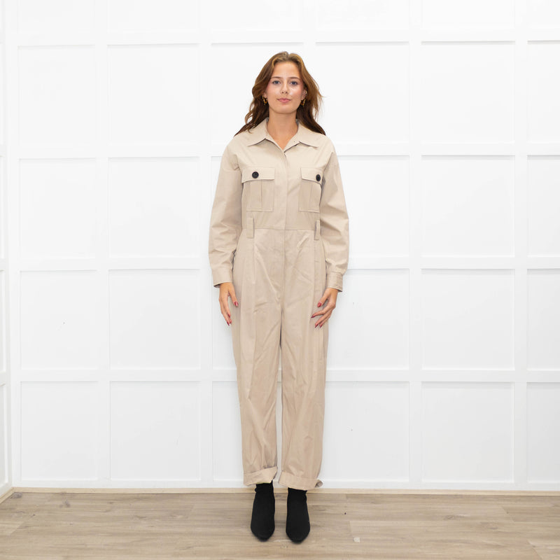 Ba&sh Beige Safari Style Jumpsuit