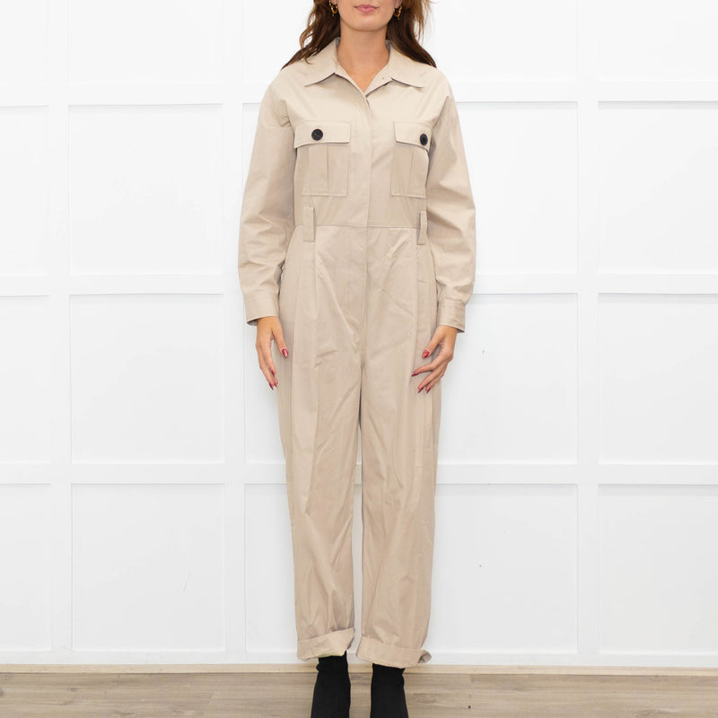 Ba&sh Beige Safari Style Jumpsuit
