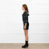 Alice + Olivia Black Faux Leather Biker Dress