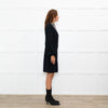 Andrew GN Black Silver Embellished Collar Puffed Sleeves Dress
