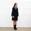 Andrew GN Black Silver Embellished Collar Puffed Sleeves Dress