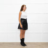Red Valentino Black Leather Belted Skirt