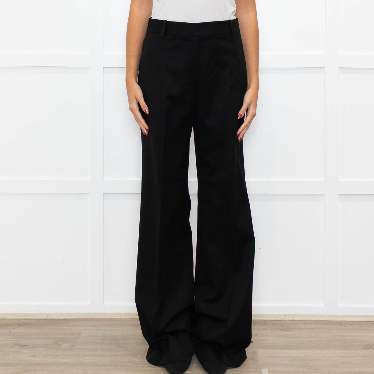 Nili Lotan Black Wool Wide Leg Trousers
