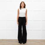 Nili Lotan Black Wool Wide Leg Trousers