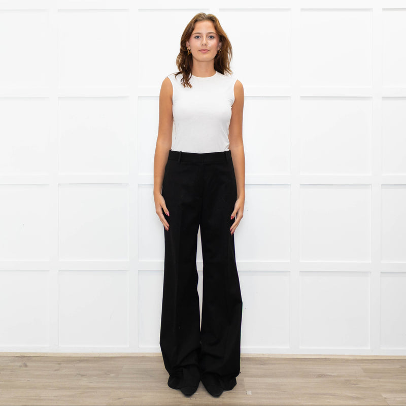 Nili Lotan Black Wool Wide Leg Trousers