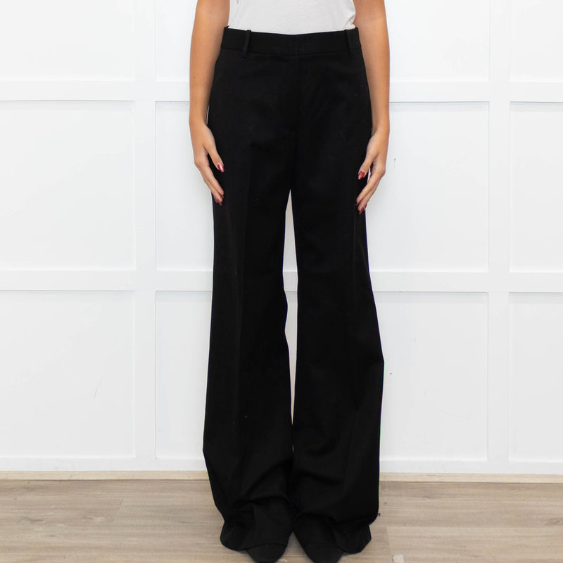 Nili Lotan Black Wool Wide Leg Trousers