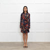 Peter Pilotto Red And Blue Pattern Long Sleeve Dress