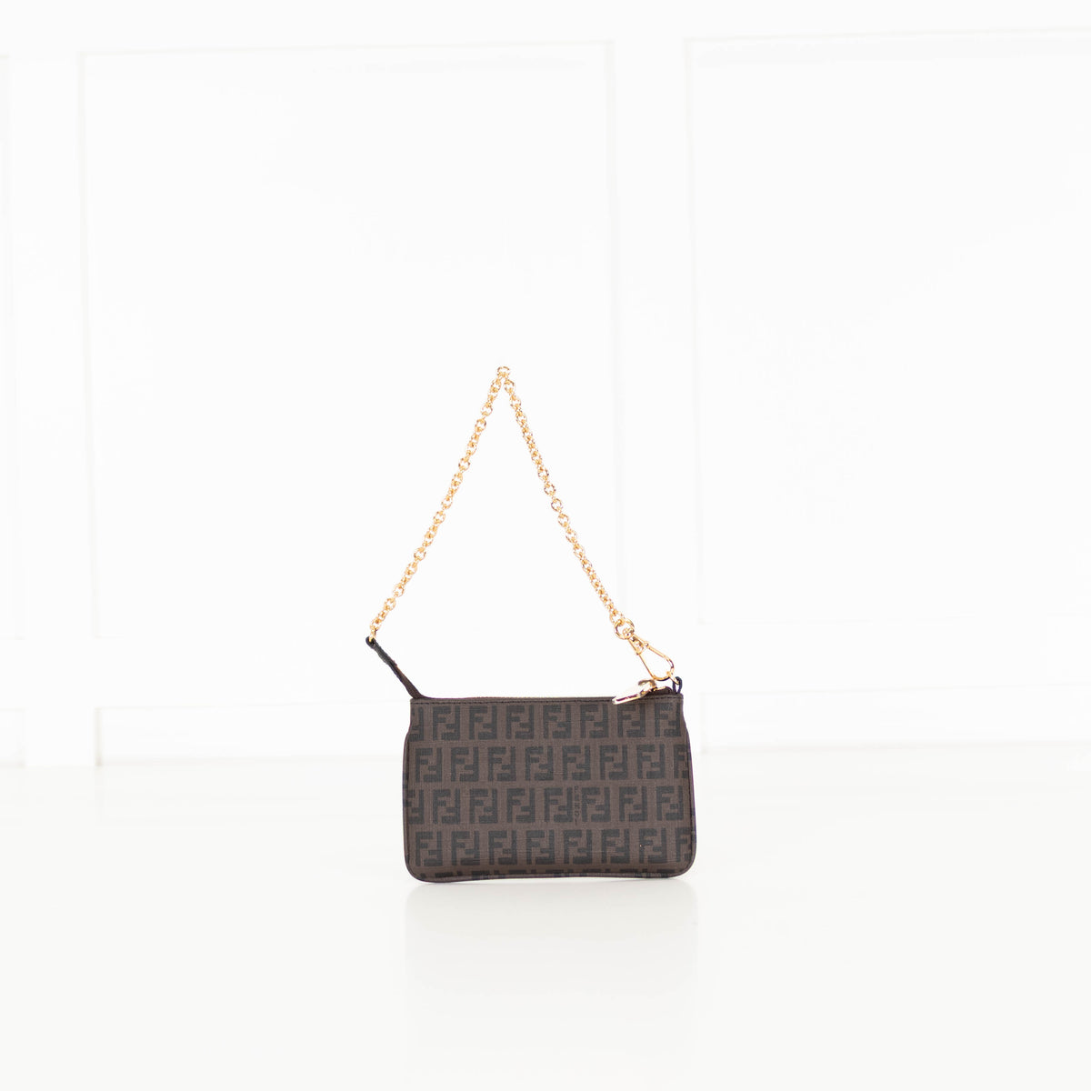 Fendi Zucchino Spalmati Chain Mini Flat Pochette