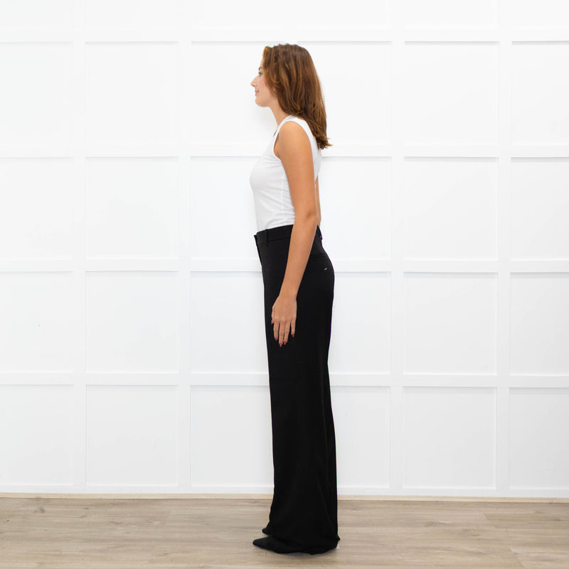 Nili Lotan Black Wool Wide Leg Trousers