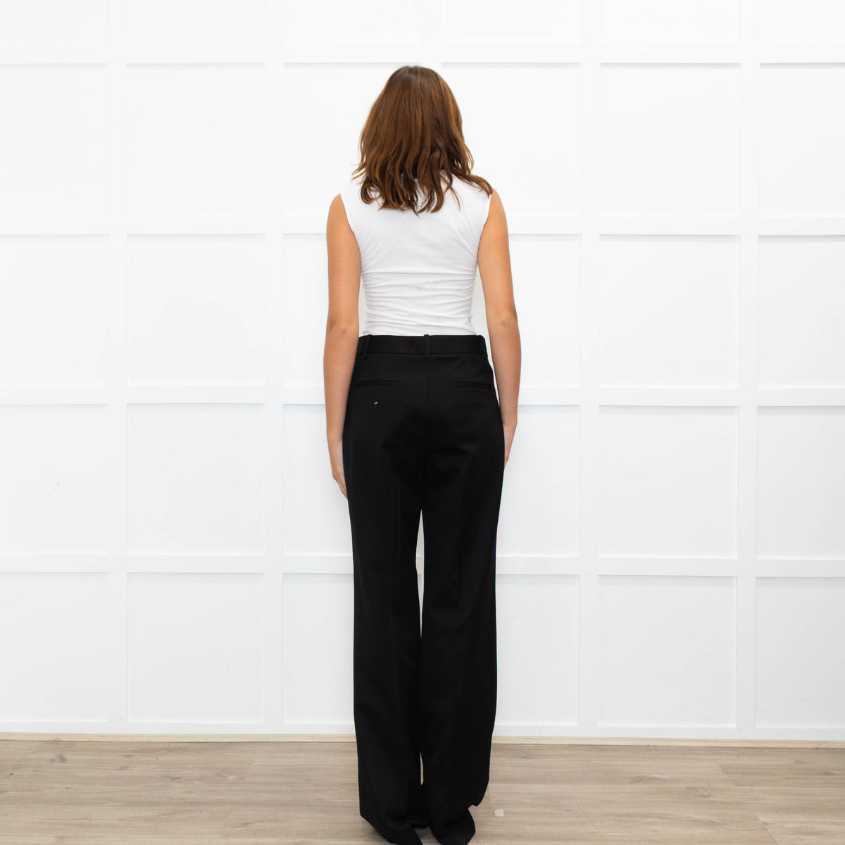 Nili Lotan Black Wool Wide Leg Trousers