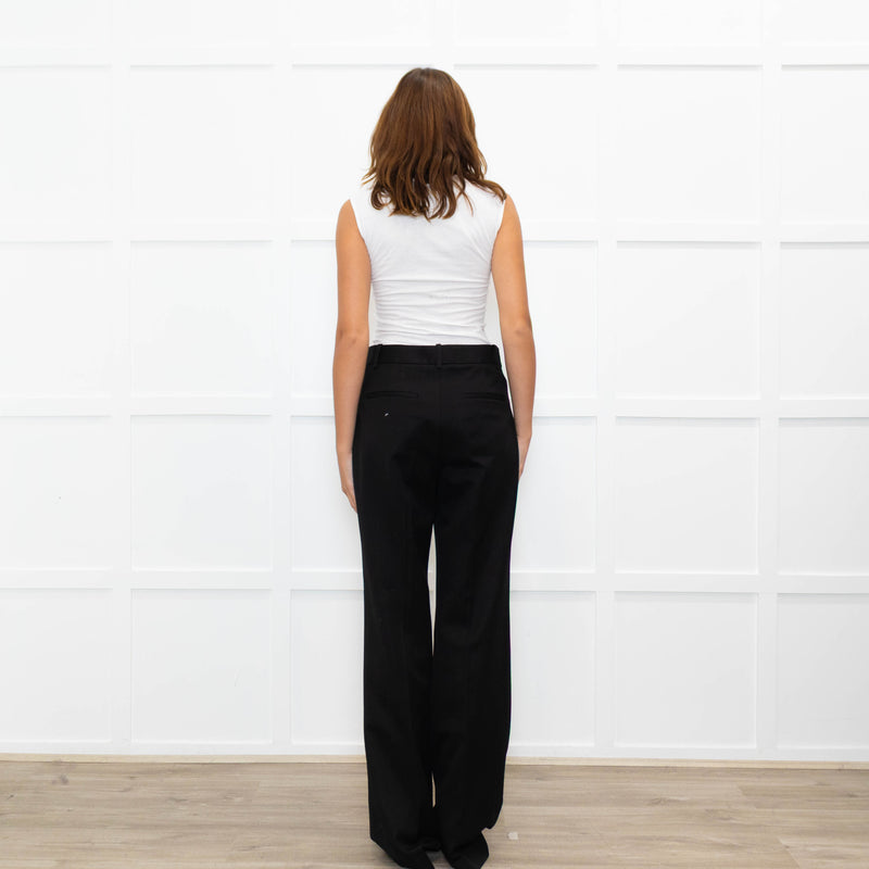Nili Lotan Black Wool Wide Leg Trousers