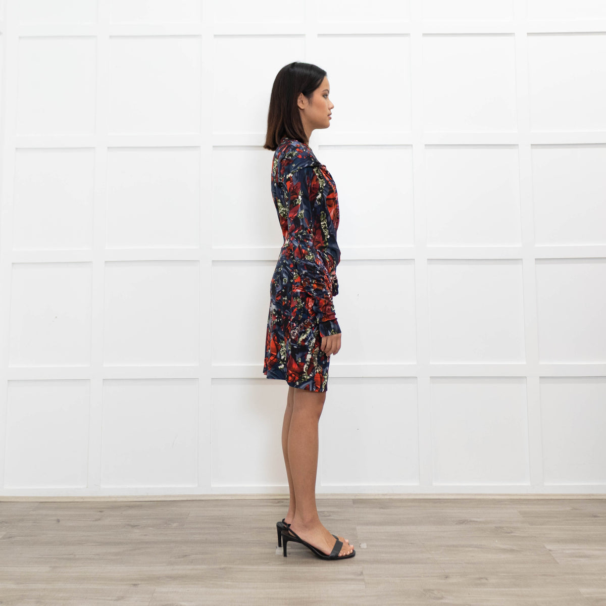 Peter Pilotto Red And Blue Pattern Long Sleeve Dress