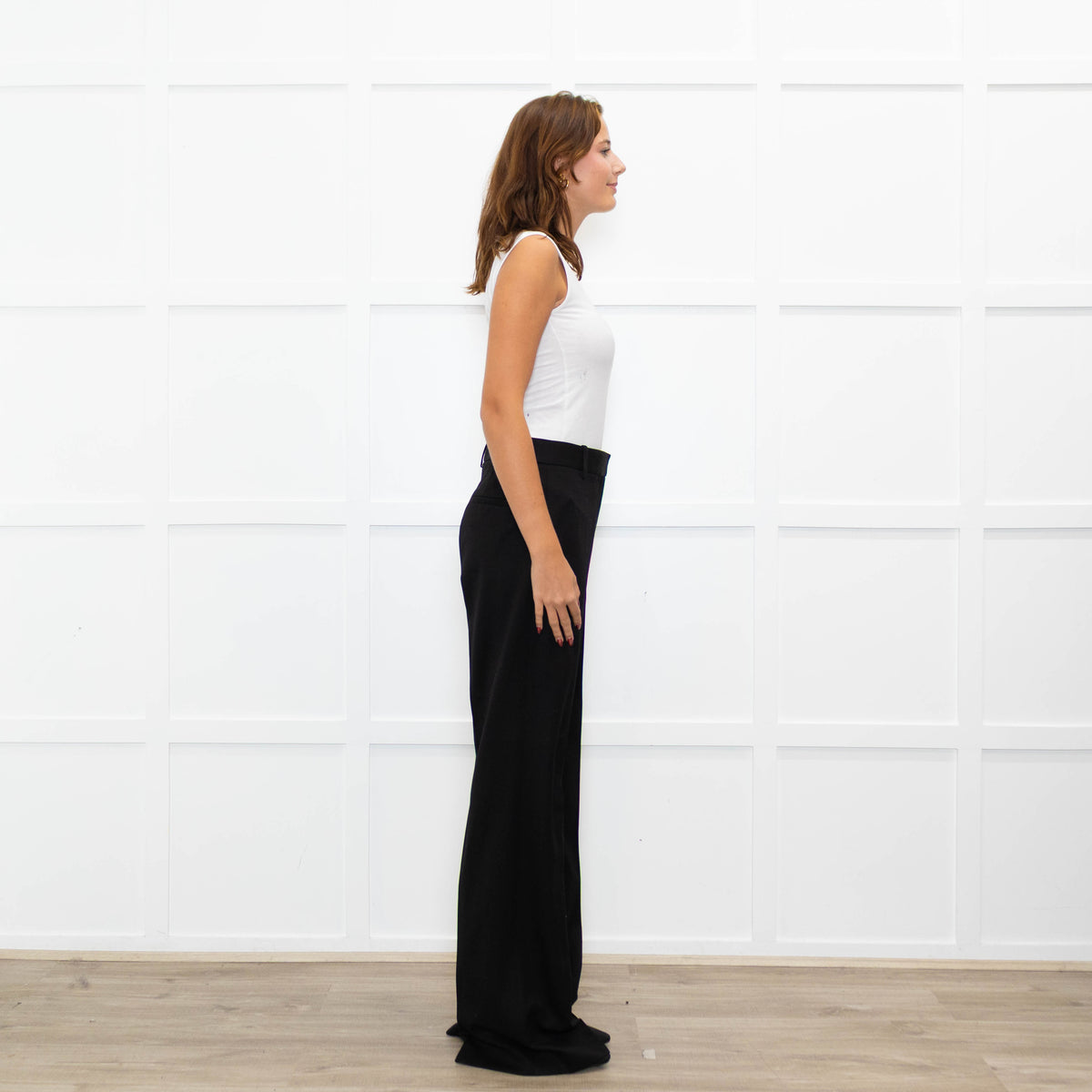 Nili Lotan Black Wool Wide Leg Trousers