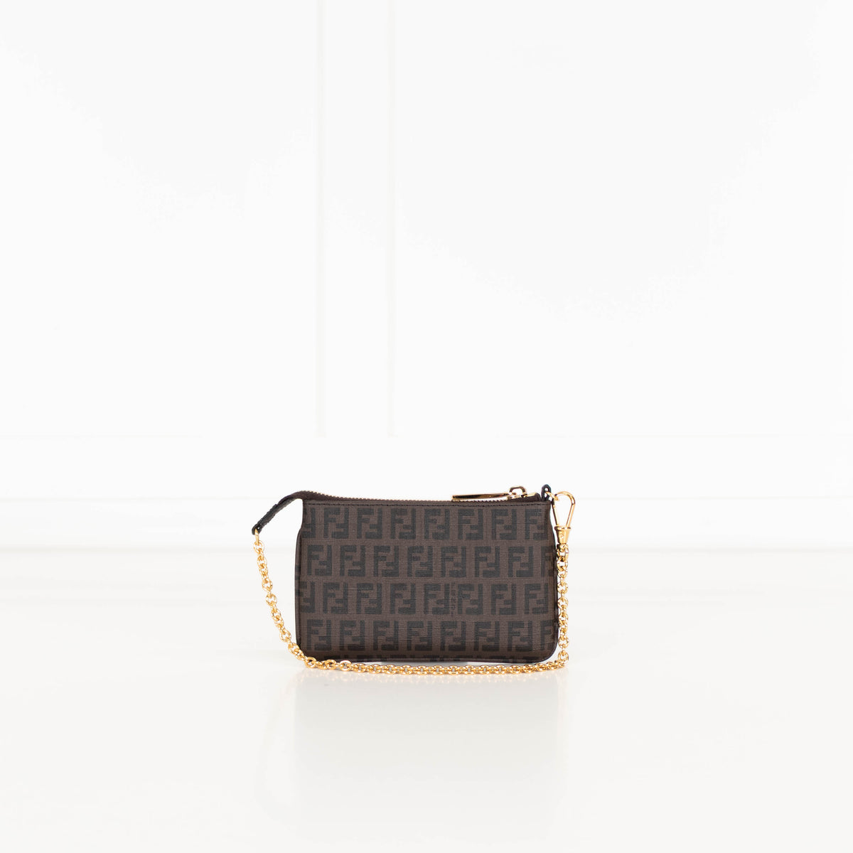 Fendi Zucchino Spalmati Chain Mini Flat Pochette