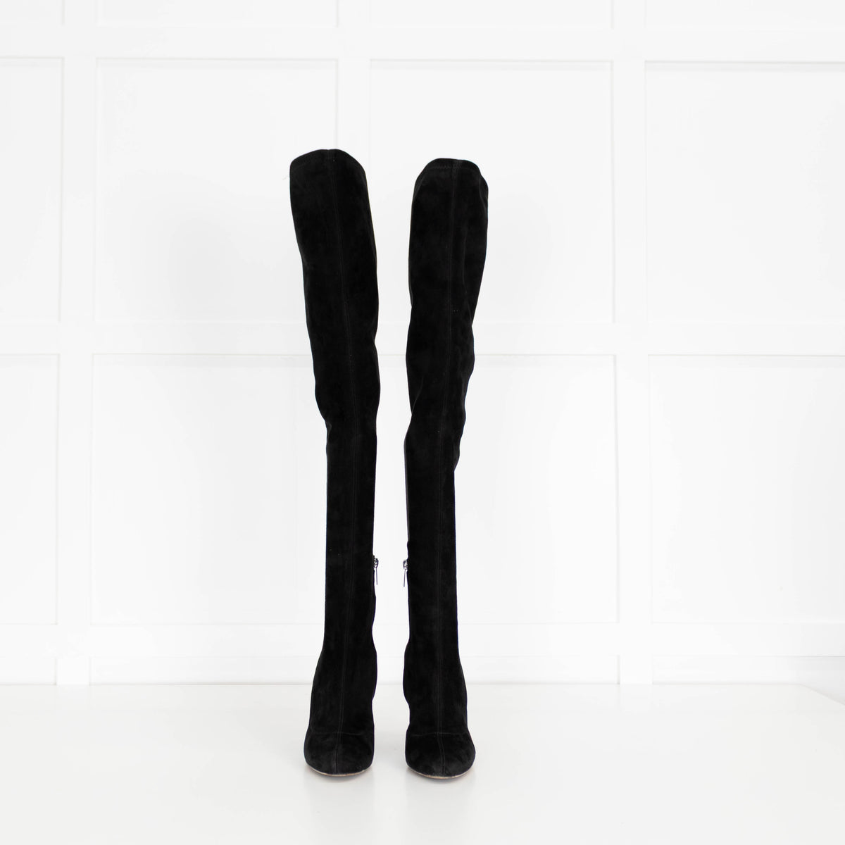 Jimmy Choo Black Suede Multi Jewelled Over The Knee Boots