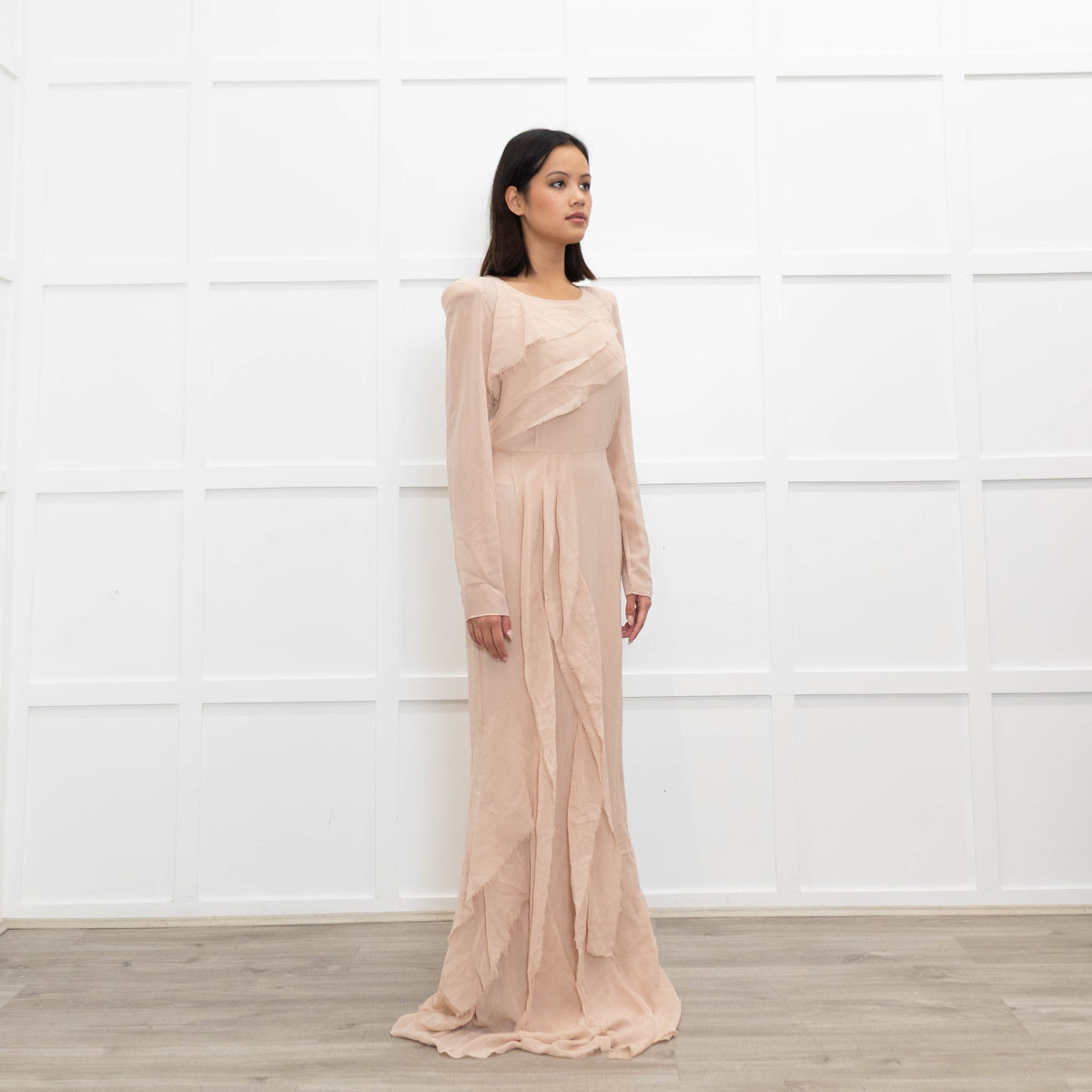 By Malene Birger Pale Pink Chiffon Long Maxi Dress