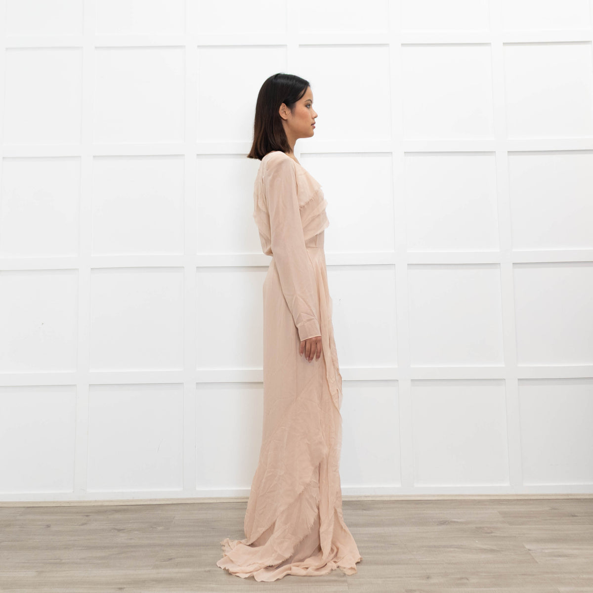 By Malene Birger Pale Pink Chiffon Long Maxi Dress