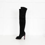 Jimmy Choo Black Suede Multi Jewelled Over The Knee Boots