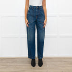 Khaite Blue Hewitt Large Pocket Front Jeans