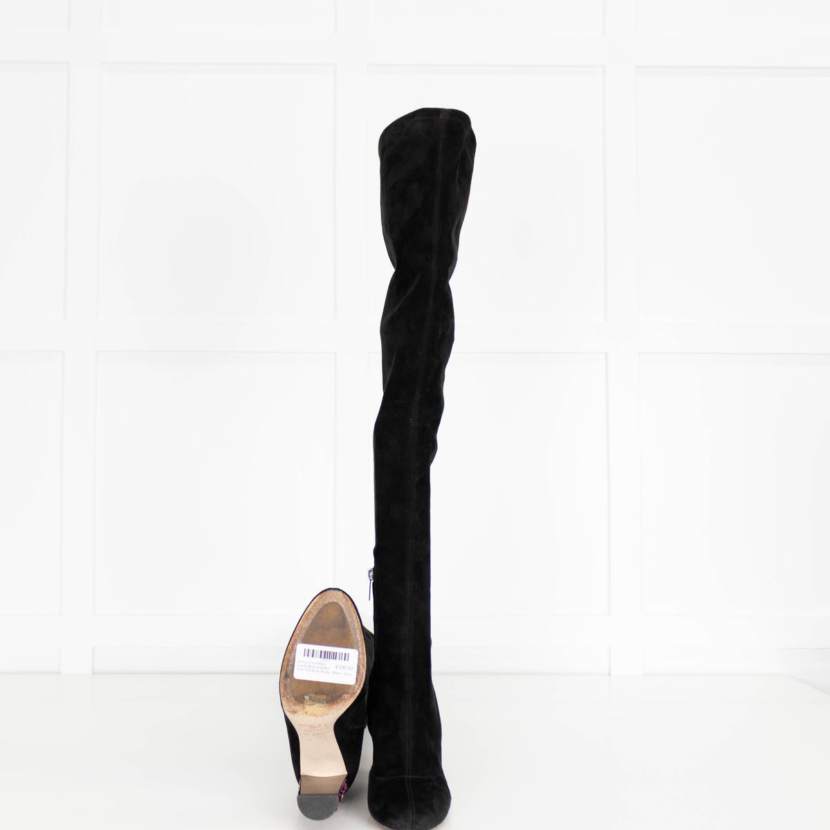 Jimmy Choo Black Suede Multi Jewelled Over The Knee Boots