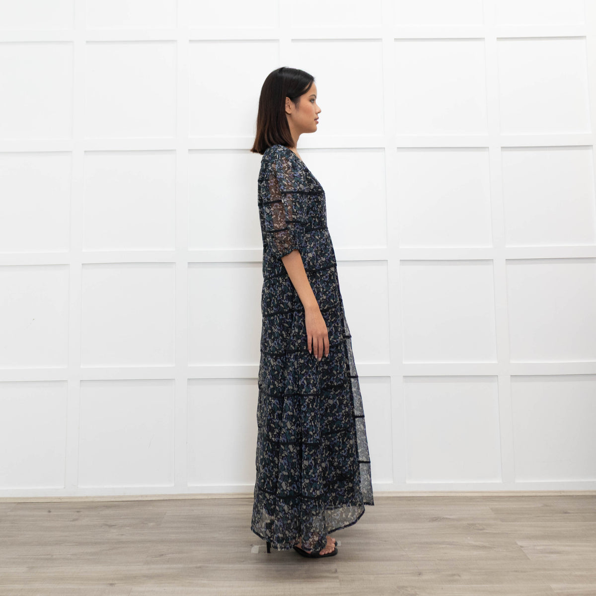 Merlette Astra Dress Mosaic Drift Print Green Blue Grey