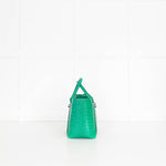 Victoria Beckham Green Liberty Croc Effect Tote Bag