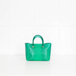 Victoria Beckham Green Liberty Croc Effect Tote Bag