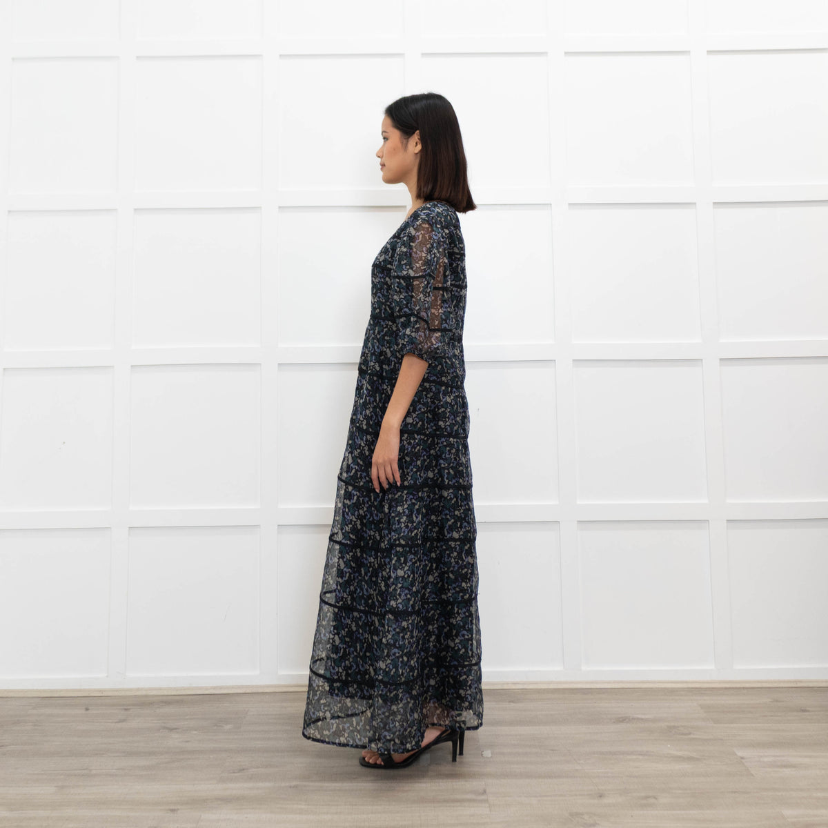 Merlette Astra Dress Mosaic Drift Print Green Blue Grey