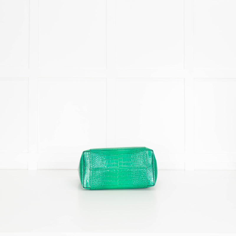Victoria Beckham Green Liberty Croc Effect Tote Bag