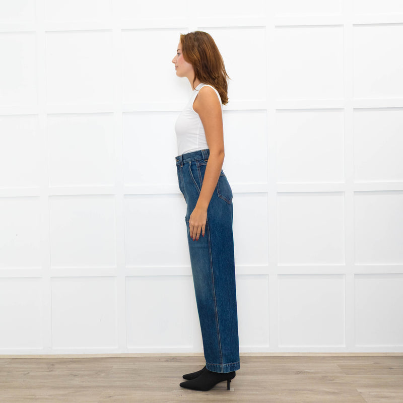 Khaite Blue Hewitt Large Pocket Front Jeans