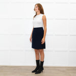 S Max Mara Navy Wool ALine Skirt